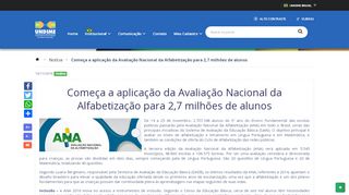 
                            13. Começa a aplicação da Avaliação Nacional da Alfabetização para 2,7 ...