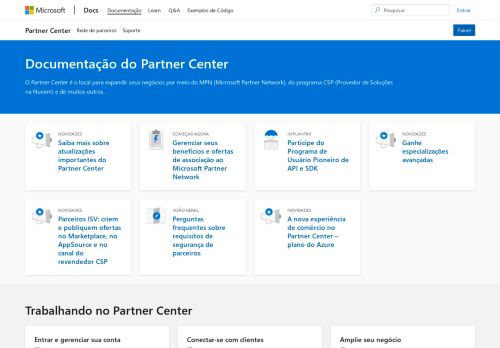 
                            1. Comece aqui para obter ajuda com o Partner Center | Microsoft Docs