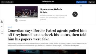 
                            12. Comedian says Border Patrol agents pulled him off Greyhound bus