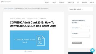 
                            9. COMEDK Admit Card 2019: How To Download COMEDK Hall Ticket ...