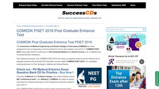 
                            6. COMEDK PGET 2016 Post Graduate Entrance Test - Entrance Exam