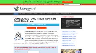 
                            5. COMEDK UGET 2019 Result, Rank Card - Check Result Here