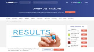 
                            3. COMEDK UGET Result 2019, Rank List - Check here - Engineering