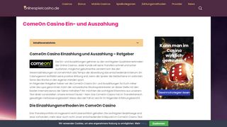 
                            11. ComeOn Casino Einzahlung und Auszahlung – Ratgeber