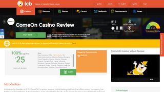 
                            8. ComeOn Casino Review ᐈ 500% Up To Kr500 - LCB.org