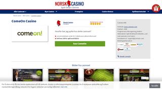 
                            2. ComeOn Casino - Sett inn 100 kr spill med 600 kr - online casino