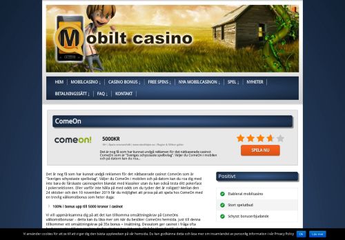 
                            6. ComeOn | - Mobilt casino