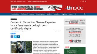 
                            8. Comércio Eletrônico: Serasa Experian lança ferramenta de login com ...