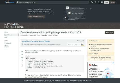 
                            13. Command associations with privilege levels in Cisco IOS - Network ...