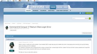 
                            7. Command & Conquer 3 Tiberium Wars Login Error - Support Archive ...