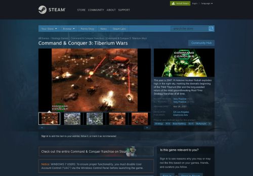 
                            10. Command & Conquer 3: Tiberium Wars on Steam