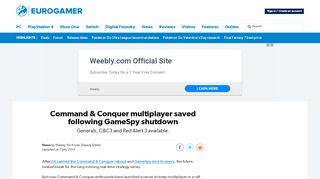 
                            11. Command & Conquer multiplayer saved following GameSpy ...