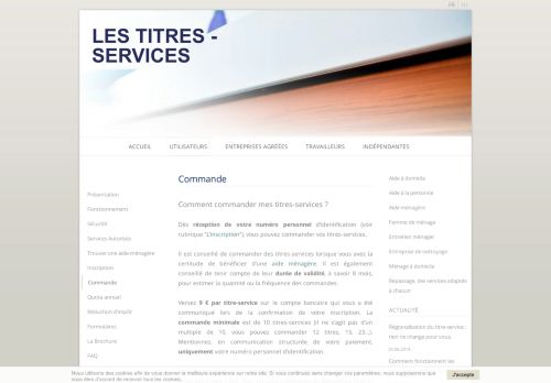 
                            12. Commande, Utilisateurs - Titres Services - Titres-services ONEM