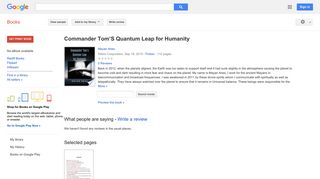 
                            11. Commander Tom’S Quantum Leap for Humanity