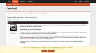 
                            9. Commands in the game ( For Admins Only) | Open DayZ Community