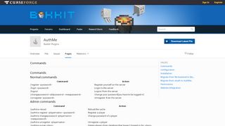 
                            9. Commands - Pages - AuthMe - Bukkit Plugins - Projects - Bukkit