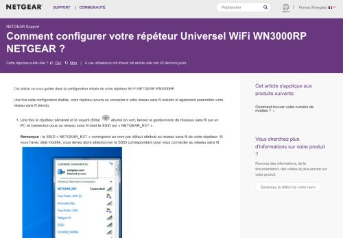 
                            4. Comment configurer votre répéteur Universel WiFi ... - Netgear KB
