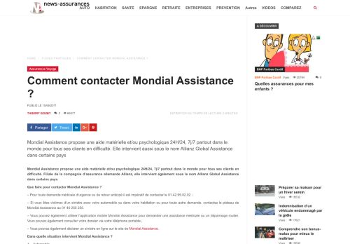 
                            12. Comment contacter Mondial Assistance ? - News Assurances