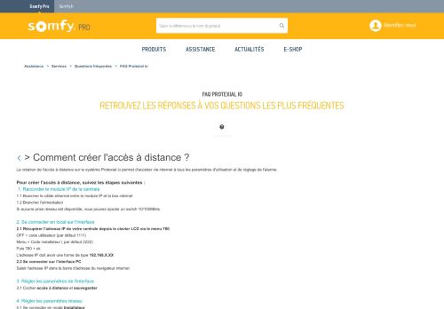
                            5. Comment créer l'accès à distance ? - fr - Somfy Pro