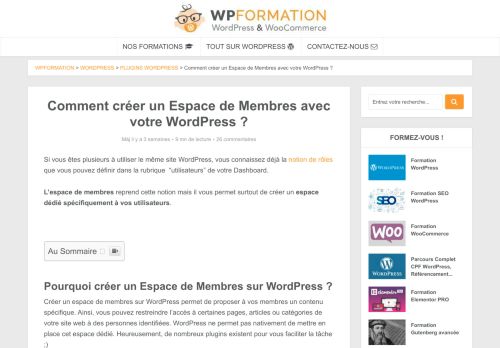 
                            5. Comment créer un espace de MEMBRES avec WordPress ?