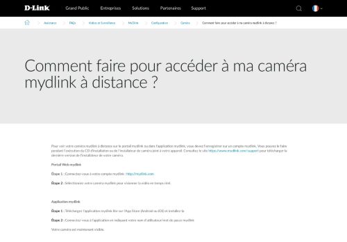 
                            5. Comment faire pour accéder à ma caméra mydlink à distance ? | D ...