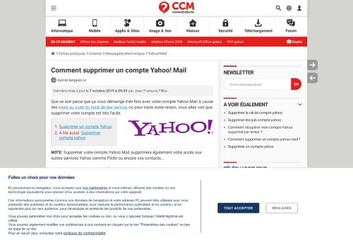 
                            8. Comment fermer / supprimer un compte Yahoo! Mail