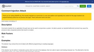 
                            8. Comment Injection Attack - OWASP