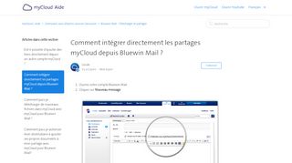 
                            10. Comment intégrer directement les partages myCloud ...