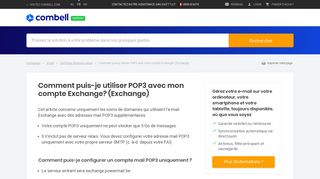 
                            5. Comment puis-je utiliser POP3 avec mon compte Exchange ...