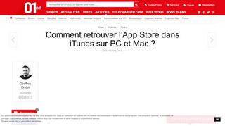 
                            8. Comment retrouver l'App Store dans iTunes sur PC et Mac ? - 01Net
