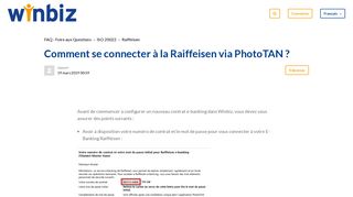 
                            8. Comment se connecter à la Raiffeisen via PhotoTAN ? – FAQ - Foire ...
