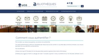 
                            3. Comment vous authentifier ? | Portail des bibliothèques de l'UCO