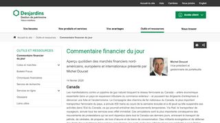 
                            8. Commentaire financier du jour | Valeurs mobilières Desjardins (VMD)