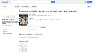 
                            8. Commentary on the Maya Manuscript in the Royal Public Library of Dresden