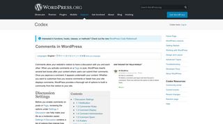 
                            1. Comments in WordPress « WordPress Codex