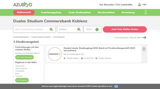 
                            5. Commerzbank Duales Studium Koblenz | AZUBIYO