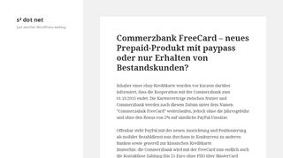 
                            5. Commerzbank FreeCard – neues Prepaid-Produkt mit paypass oder ...