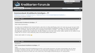 
                            11. Commerzbank Kreditkarte kündigen...?? - Kreditkarten Forum für ...