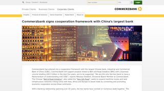 
                            9. Commerzbank signs cooperation framework with China's largest bank ...