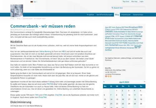 
                            11. Commerzbank - wir müssen reden / Blog / Privat - Lutz Donnerhacke