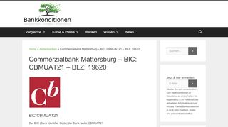 
                            10. Commerzialbank Mattersburg - BIC: CBMUAT21 - BLZ: 19620 ...