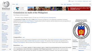 
                            11. Commission on Audit of the Philippines - Wikipedia