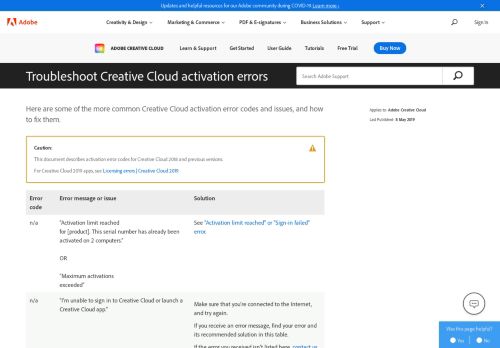 
                            8. Common Adobe Creative Cloud activation errors and how to solve them
