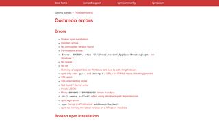 
                            12. Common errors | npm Documentation