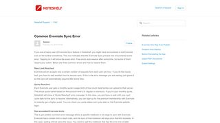 
                            6. Common Evernote Sync Error – Noteshelf Support