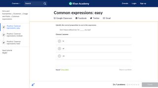 
                            11. Common expressions: easy (practice) | Khan Academy