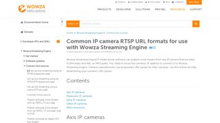 
                            7. Common IP camera RTSP URL formats - Wowza