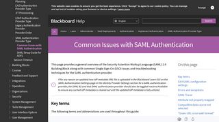 
                            7. Common Issues with SAML Authentication | Blackboard Help