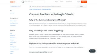 
                            5. Common Problems with Google Calendar - Integration Help ... - Zapier