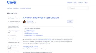 
                            6. Common Single sign-on (SSO) issues – Help Center - Clever Support